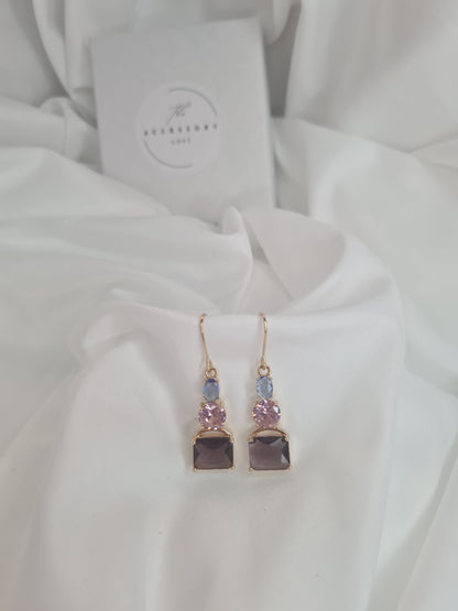 Ada Amethyst Topaz Gold Earrings