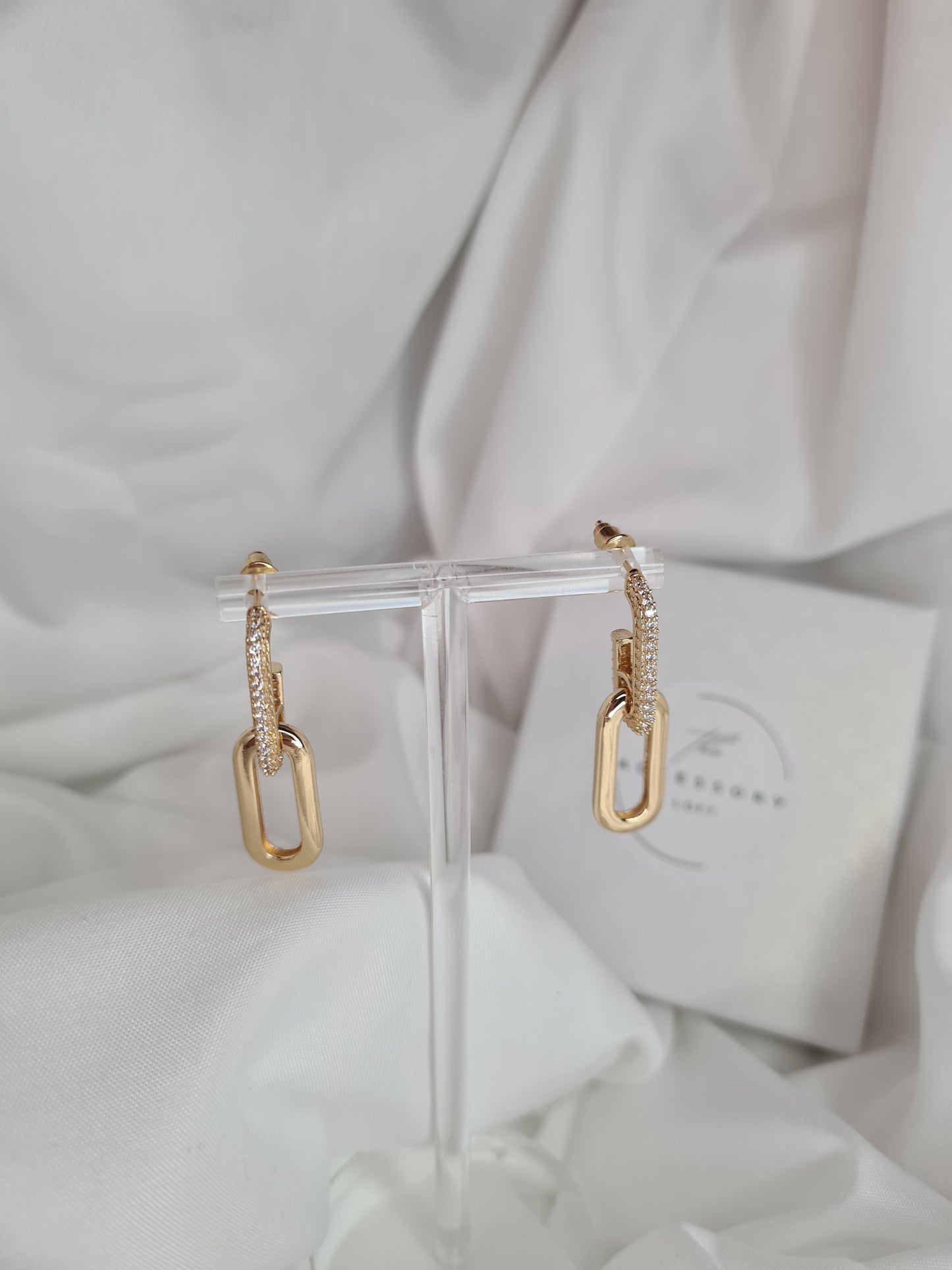 Abigail Gold and diamanté hoop earrings