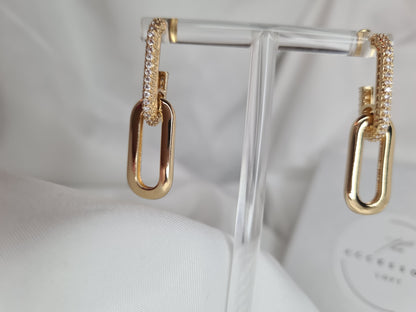 Abigail Gold and diamanté hoop earrings