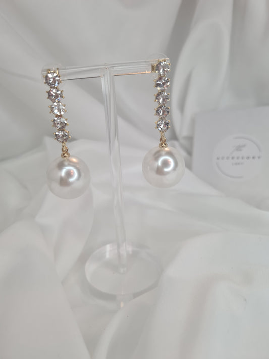 Alison Gold Diamond and Pearl drop earrings