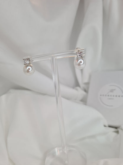 Brianna earrings- pearl and diamond