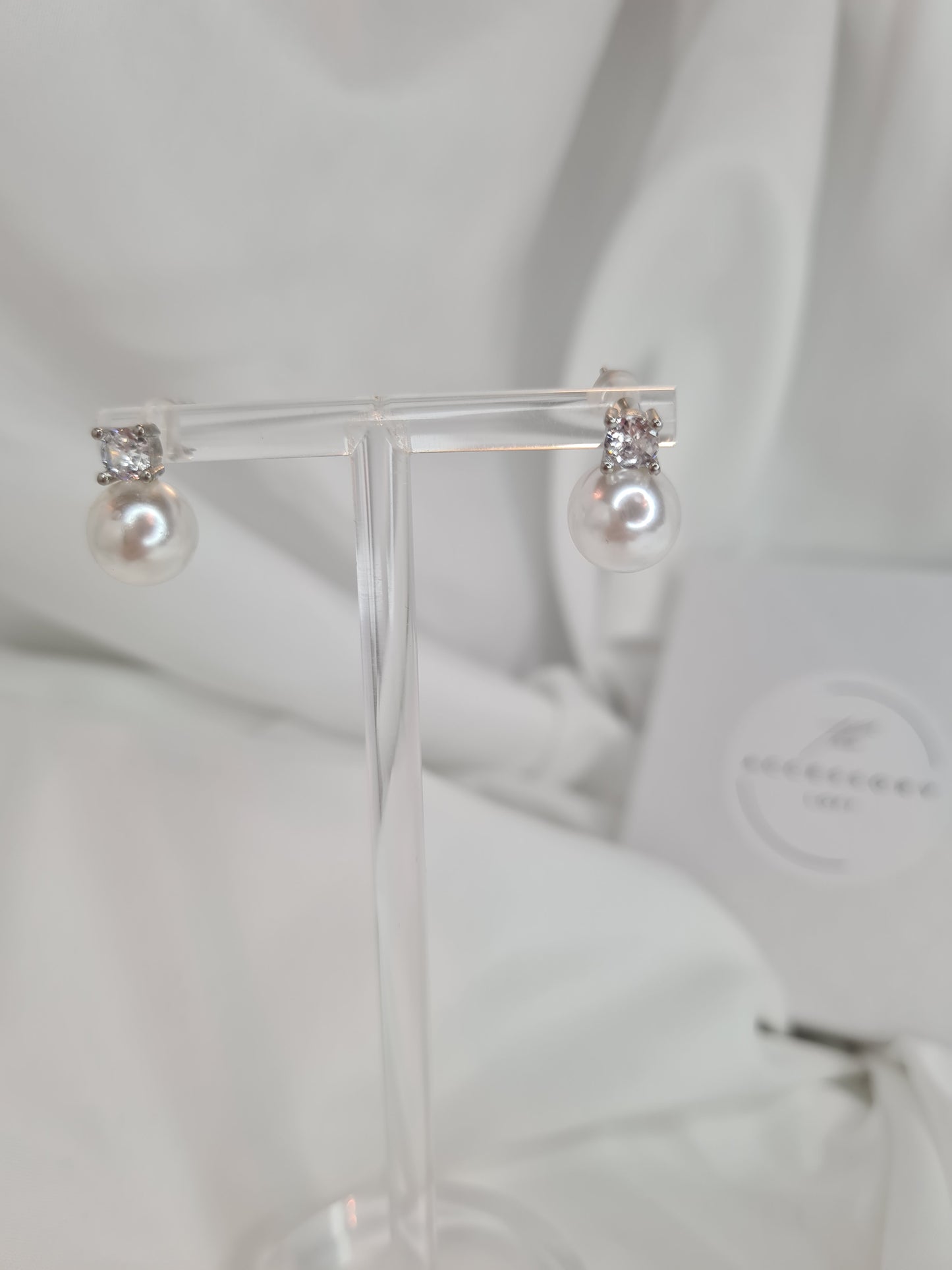 Brianna earrings- pearl and diamond