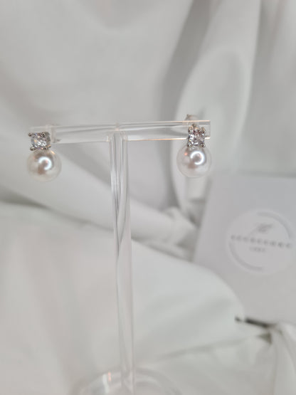 Brianna earrings- pearl and diamond