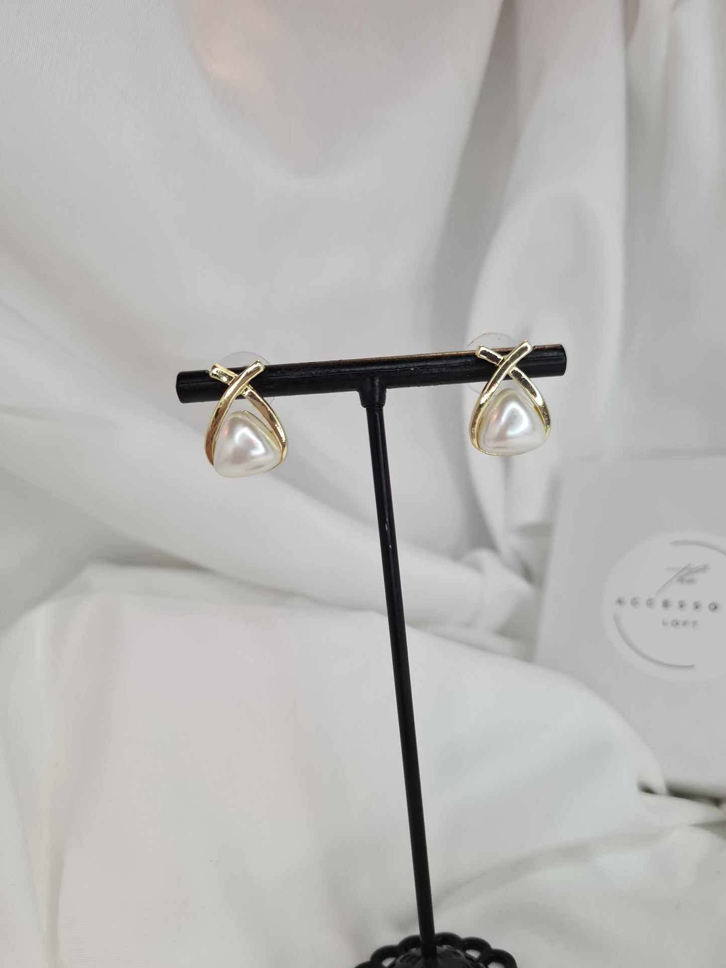 Camila earrings- cross pearl design