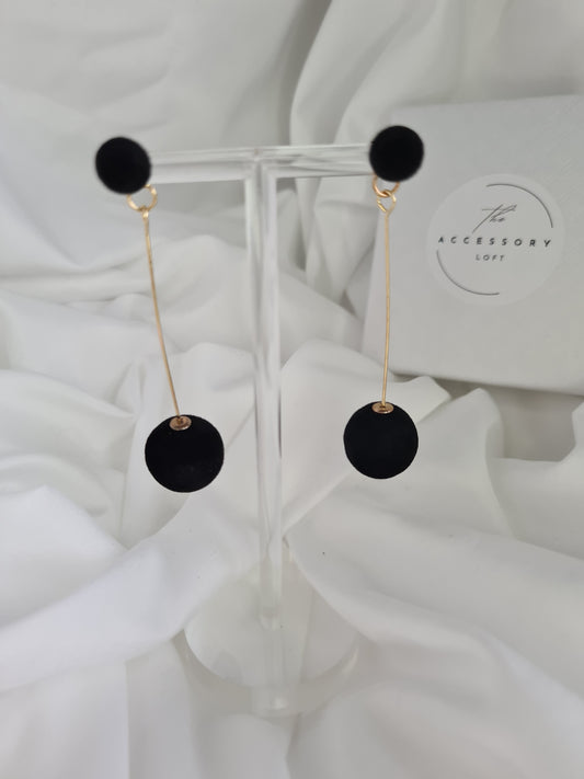 Chloe Double Ball Gold Drop Earrings ( 2 colours available)