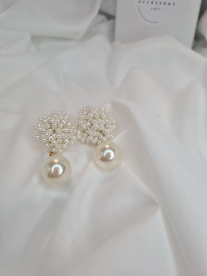 Denise pearl cluster with pearl drop earrings