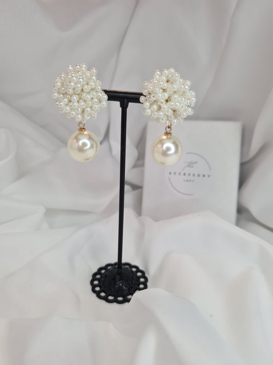 Denise pearl cluster with pearl drop earrings