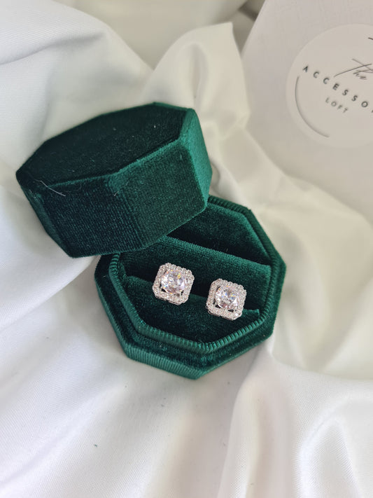 Elizabeth earrings- square diamond