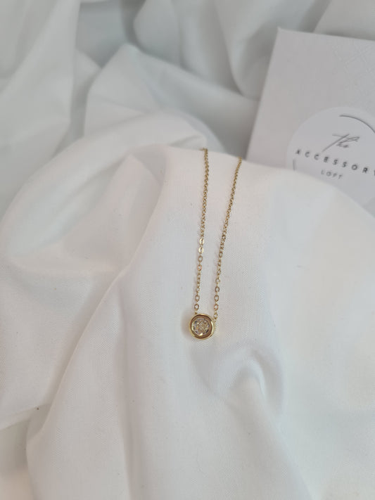 Emily round diamond necklace ( gold, silver or rosegold)