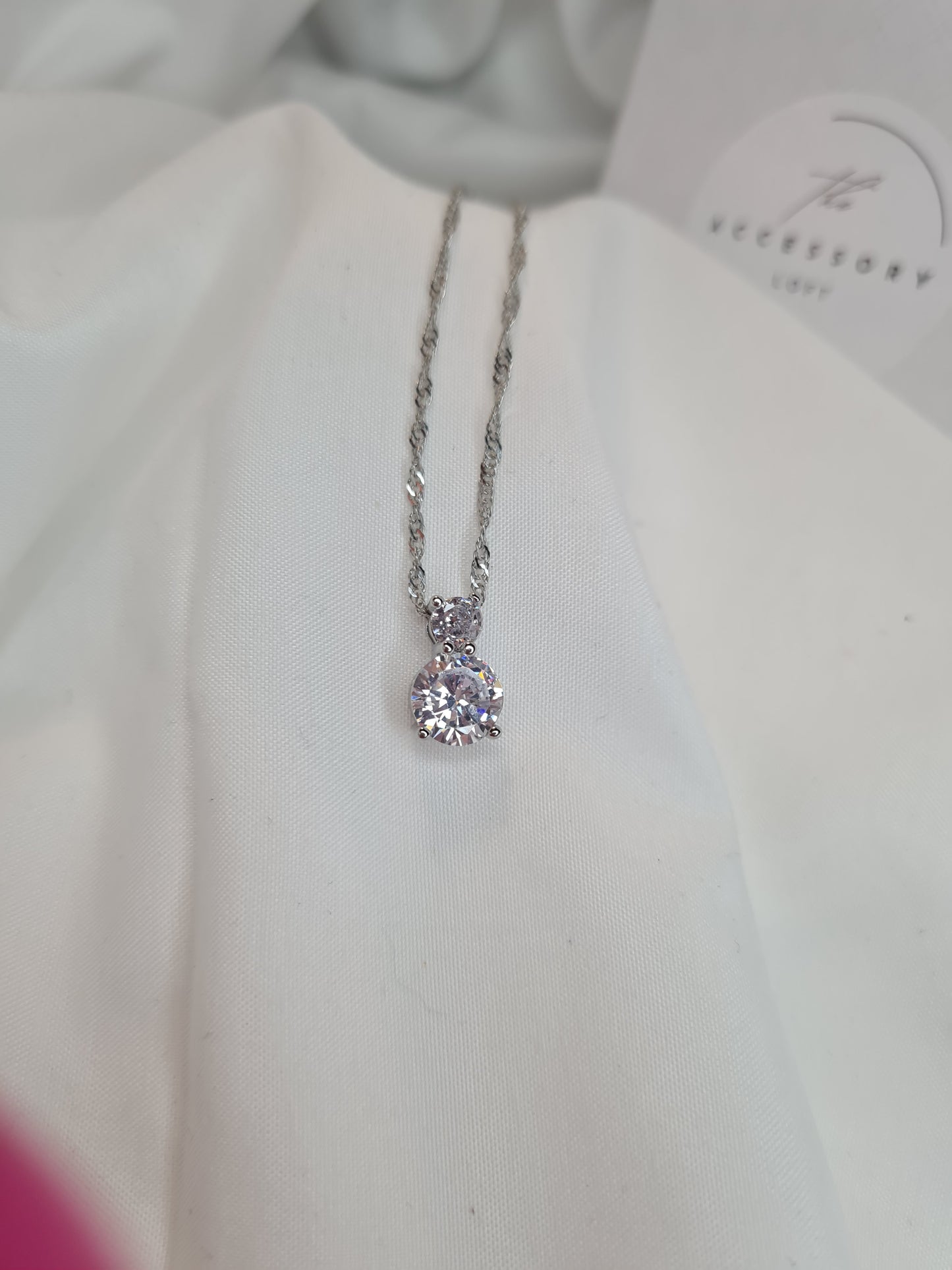 Eve silver diamond necklace