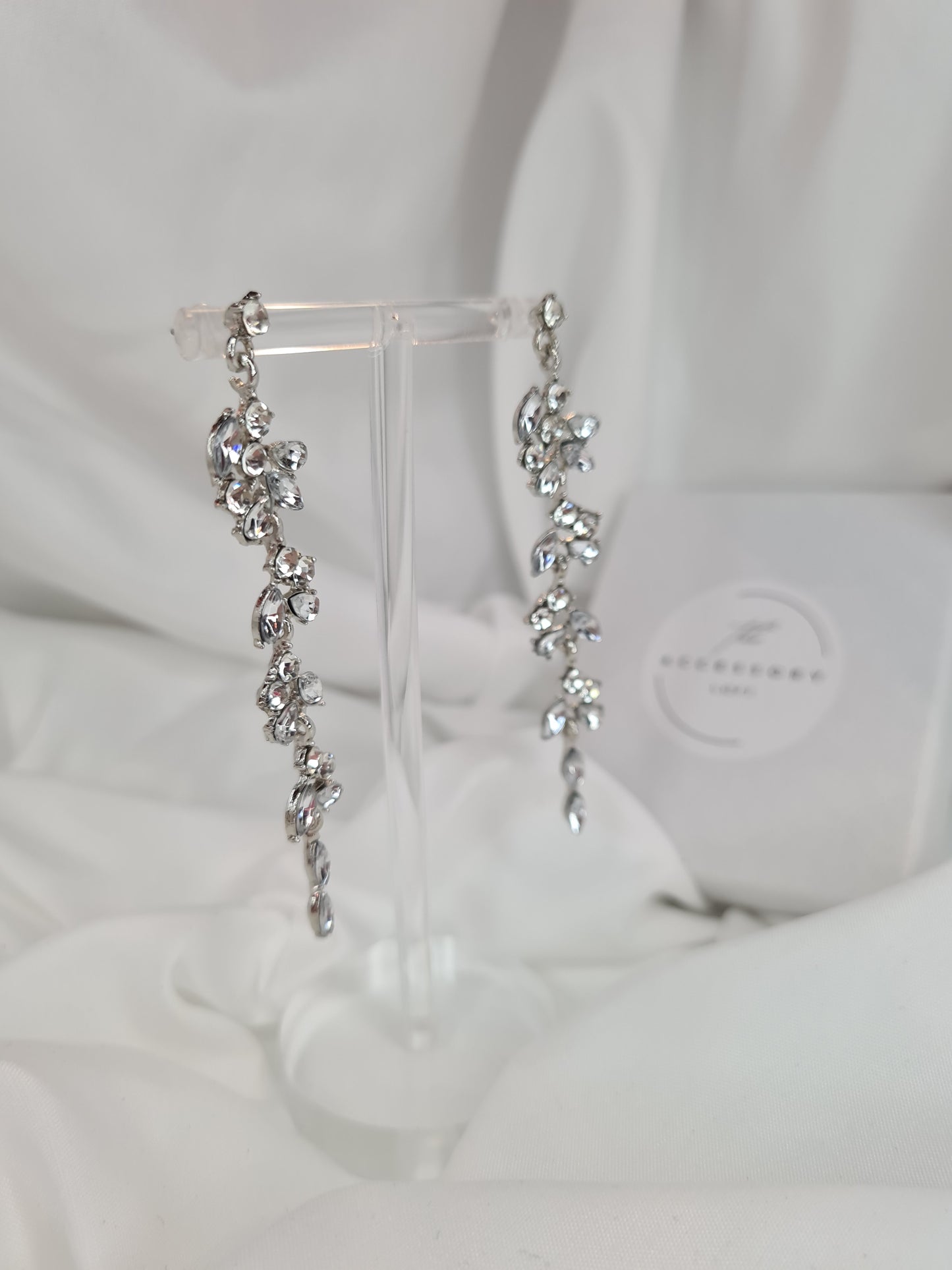 Georgia silver sparkling earrings