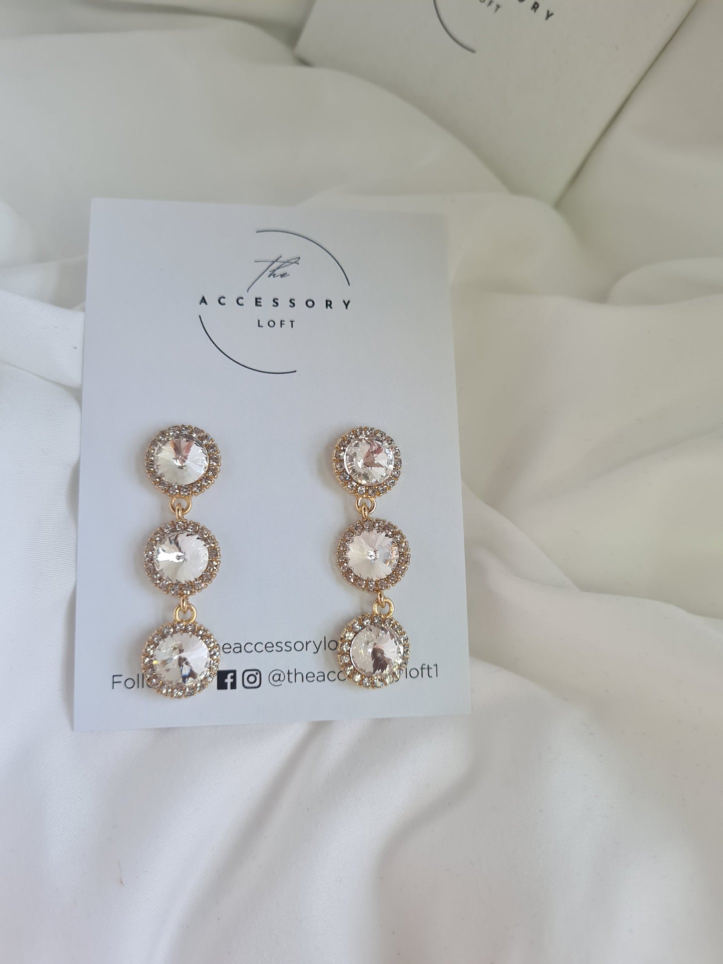 Hannah Gold Diamante Drop Earrings