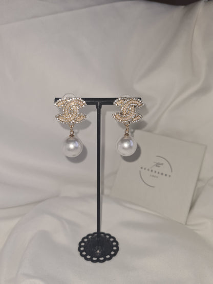 Harlow letter Gold Earrings