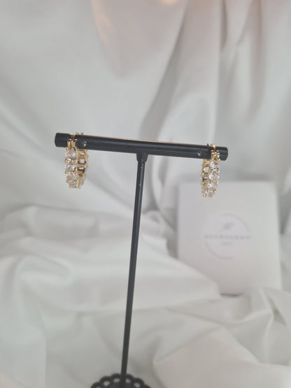 Iris Diamond Zircon Hoop Earrings ( gold or silver)