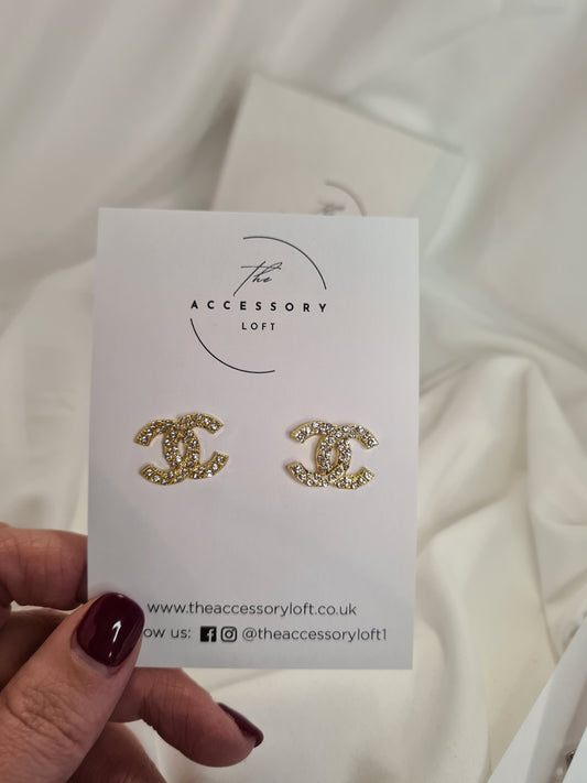 Julia gold letter earrings