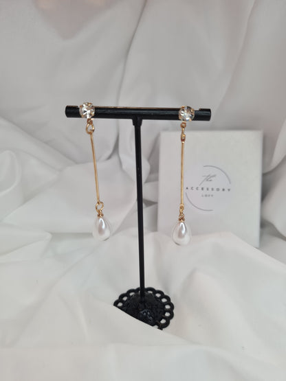 Julie Gold Pearl Drop Earrings