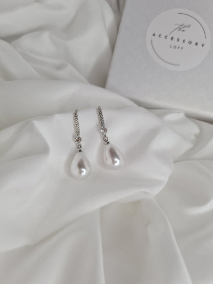 Maria Silver Pearl Earrings