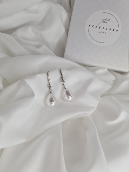 Maria Silver Pearl Earrings