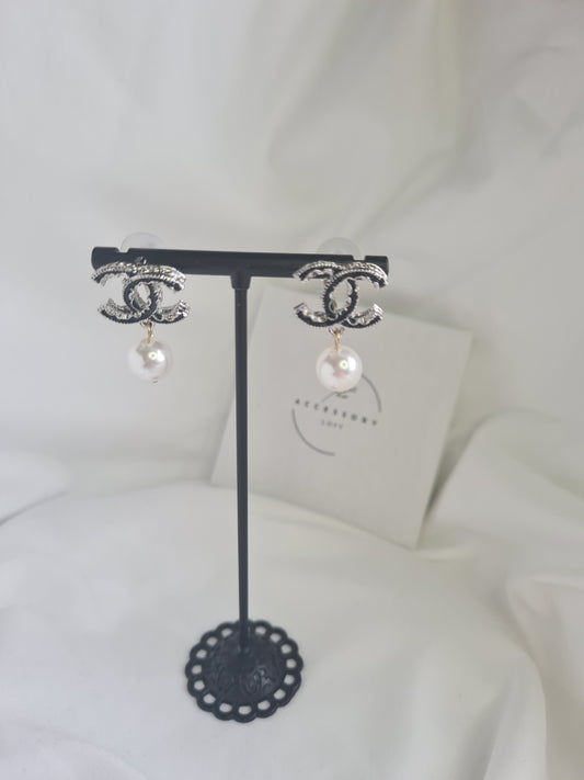 Marlene Silver and Black Earrings