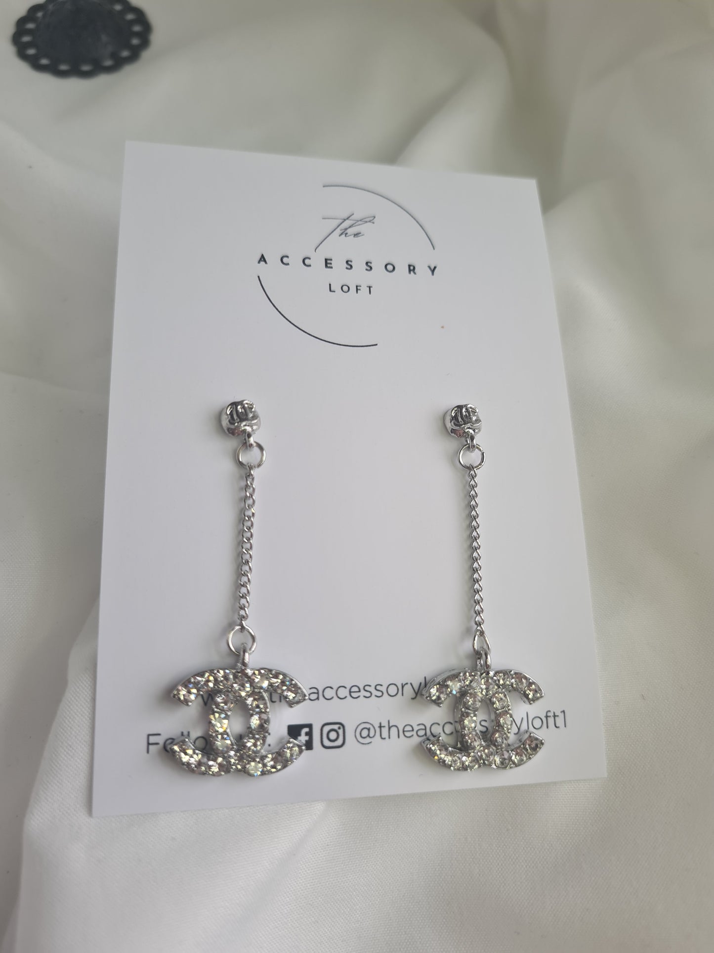 Reece Silver letter drop earrings