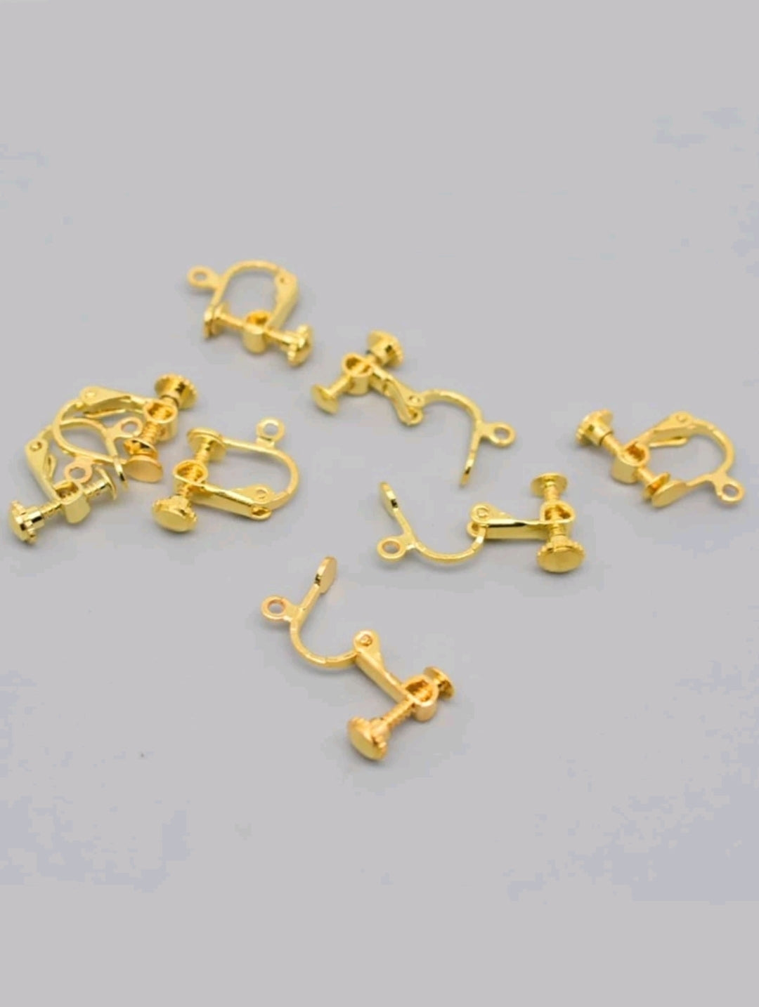 Gold 13mm clip on earring converters