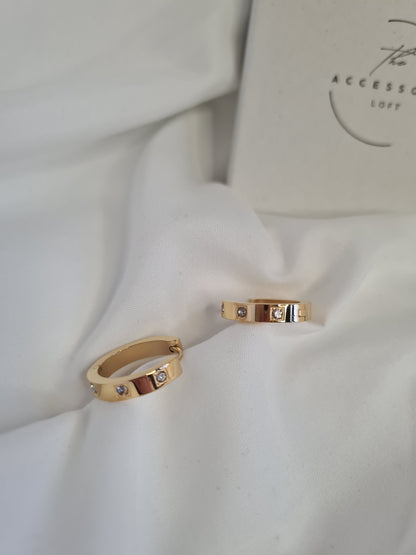 Zara Diamanté Hoop Earrings