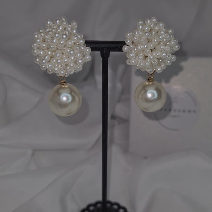 Denise pearl cluster with pearl drop earrings