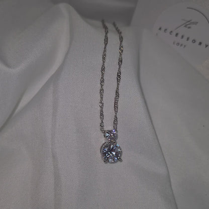 Eve silver diamond necklace