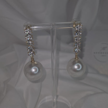 Alison Gold Diamond and Pearl drop earrings