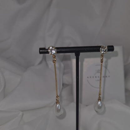 Julie Gold Pearl Drop Earrings