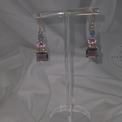 Ada Amethyst Topaz Gold Earrings